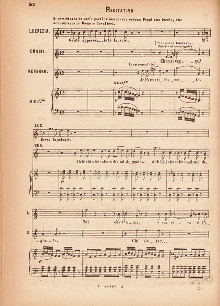 Lucrezia Borgia : opera completa per canto e pianoforte / G. Donizetti ; melodramma in un prologo e due atti \di Felice Romani!