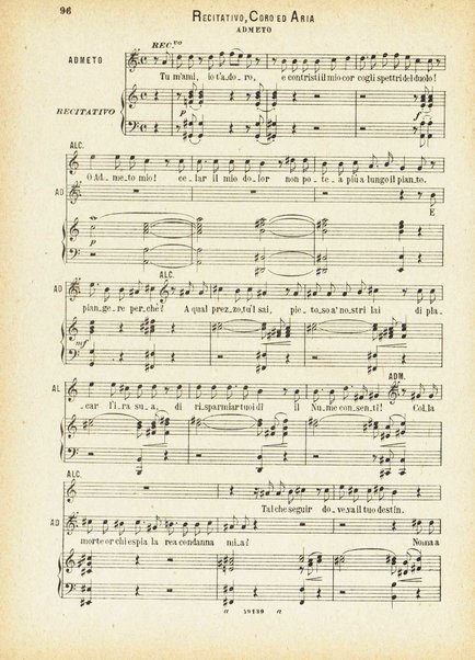 Alceste : dramma lirico in tre atti di Ranieri Di Calzabigi / C. Gluck ; rifatto per le scene tedesche da Herklots ; versione ritmica di A. Zanardini ; opera completa per canto e pianoforte