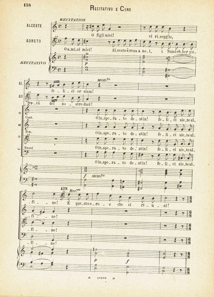 Alceste : dramma lirico in tre atti di Ranieri Di Calzabigi / C. Gluck ; rifatto per le scene tedesche da Herklots ; versione ritmica di A. Zanardini ; opera completa per canto e pianoforte