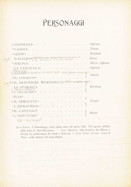 Siberia : dramma in tre atti di Luigi Illica / musica di Umberto Giordano ; riduzione per canto e pianoforte di Raffaele Delli Ponti