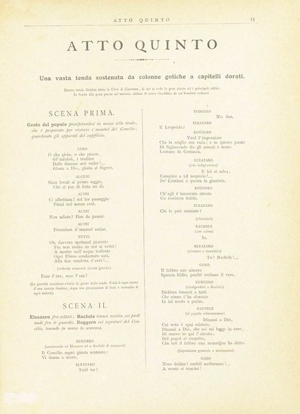L'ebrea : opera in cinque atti / Fromental Halevy ; poesia di Eugenio Scribe ; traduzione italiana di M. Marcello