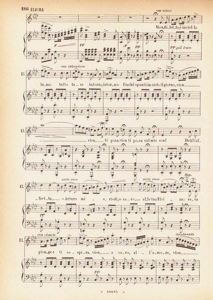 I Puritani : Melodramma serio in tre parti ; �Libretto� del conte Carlo Pepoli. �Musica di Vincenzo Bellini�. Opera completa per canto e pf