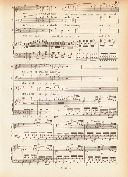 I Puritani : Melodramma serio in tre parti ; �Libretto� del conte Carlo Pepoli. �Musica di Vincenzo Bellini�. Opera completa per canto e pf