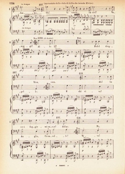 I Puritani : Melodramma serio in tre parti ; �Libretto� del conte Carlo Pepoli. �Musica di Vincenzo Bellini�. Opera completa per canto e pf