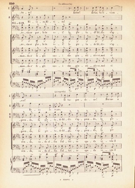 I Puritani : Melodramma serio in tre parti ; �Libretto� del conte Carlo Pepoli. �Musica di Vincenzo Bellini�. Opera completa per canto e pf