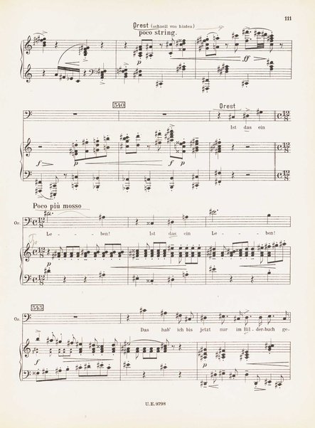 Leben des Orest : grosse Oper in funf Akten (Acht Bildern) : op. 60 (1928/29) / Ernst Krenek ; Klavierauszug mit Text vom Komponisten