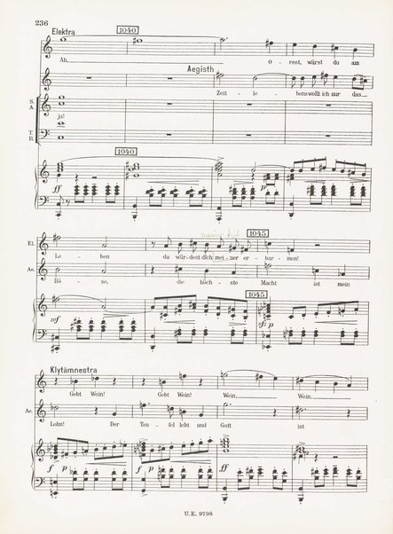 Leben des Orest : grosse Oper in funf Akten (Acht Bildern) : op. 60 (1928/29) / Ernst Krenek ; Klavierauszug mit Text vom Komponisten