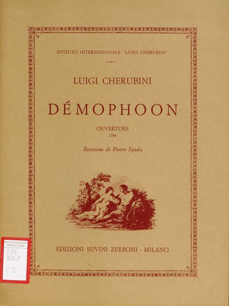 Démophoon : ouverture : 1788 / Luigi Cherubini ; revisione di Pietro Spada