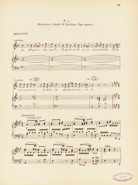 La buona figliola : Dramma giocoso in tre atti / di Polisseno Fegejo P. A. (Carlo Goldoni)