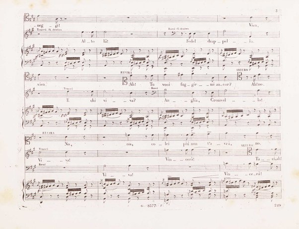 I Puritani : melodramma serio in tre atti del Conte Pepoli / musica del Cav. Vincenzo Bellini ; ridotta con accompagnamento di Piano-Forte dal maestro Tadolini