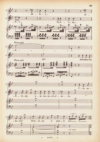 Parisina : tragedia lirica in tre atti di Felice Romani / G. Donizetti ; opera completa per canto e pianoforte