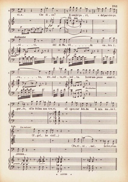 Parisina : tragedia lirica in tre atti di Felice Romani / G. Donizetti ; opera completa per canto e pianoforte