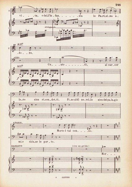 Parisina : tragedia lirica in tre atti di Felice Romani / G. Donizetti ; opera completa per canto e pianoforte