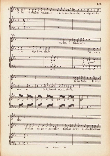 Parisina : tragedia lirica in tre atti di Felice Romani / G. Donizetti ; opera completa per canto e pianoforte