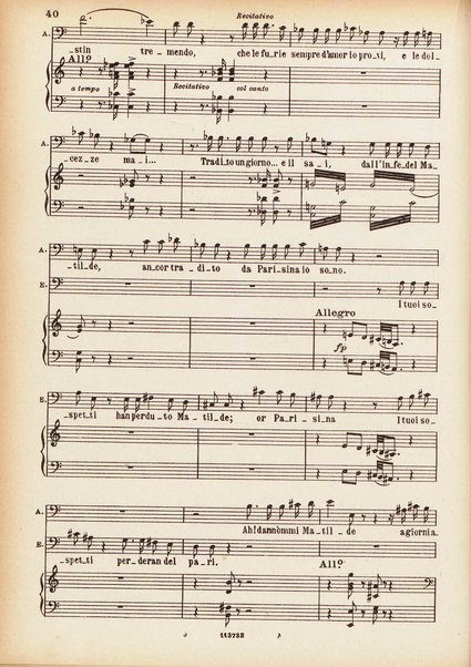 Parisina : tragedia lirica in tre atti di Felice Romani / G. Donizetti ; opera completa per canto e pianoforte
