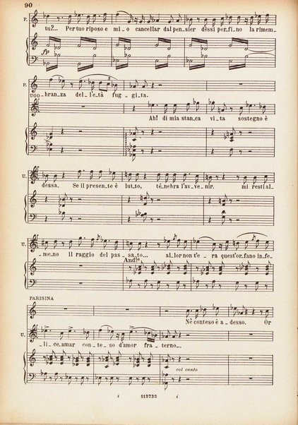 Parisina : tragedia lirica in tre atti di Felice Romani / G. Donizetti ; opera completa per canto e pianoforte