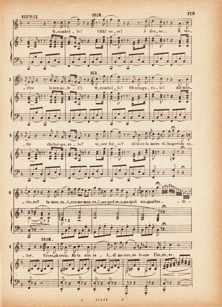 Beatrice di Tenda : tragedia lirica in due atti rappresentata per la prima volta al Teatro della Fenice in Venezia il 16 marzo 1833 : opera completa per canto e pianoforte / V. Bellini