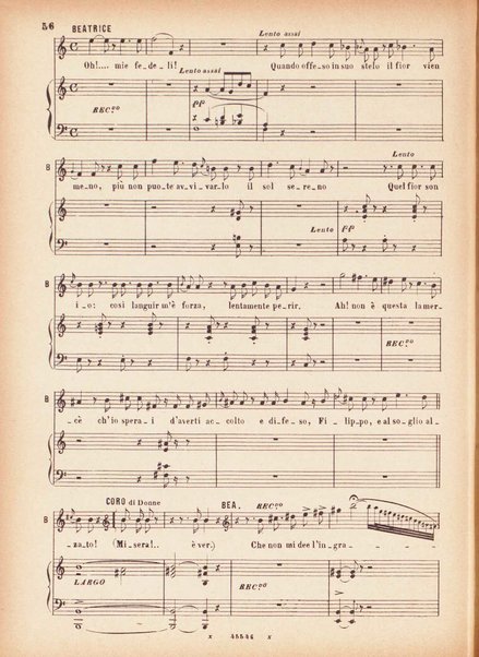 Beatrice di Tenda : tragedia lirica in due atti rappresentata per la prima volta al Teatro della Fenice in Venezia il 16 marzo 1833 : opera completa per canto e pianoforte / V. Bellini