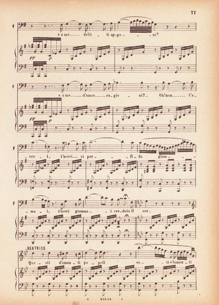 Beatrice di Tenda : tragedia lirica in due atti rappresentata per la prima volta al Teatro della Fenice in Venezia il 16 marzo 1833 : opera completa per canto e pianoforte / V. Bellini