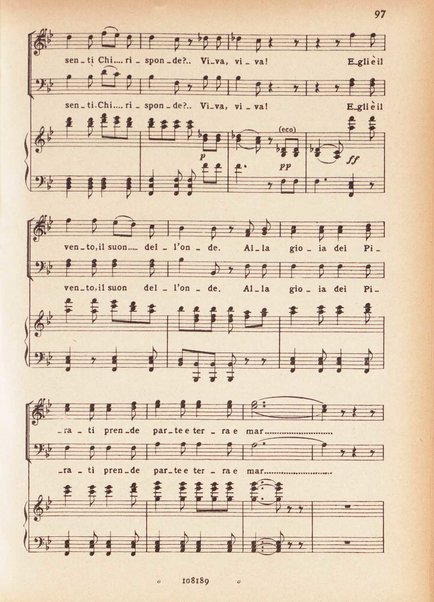 Il pirata / Vincenzo Bellini ; melodramma in due atti di Felice Romani ; edizione riveduta sulla partitura autografa esistente nella Biblioteca del R. Conservatorio di Musica di Napoli ; opera completa, canto e pianoforte