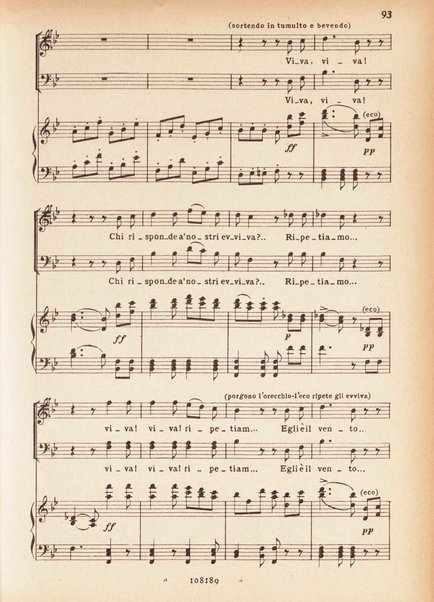 Il pirata / Vincenzo Bellini ; melodramma in due atti di Felice Romani ; edizione riveduta sulla partitura autografa esistente nella Biblioteca del R. Conservatorio di Musica di Napoli ; opera completa, canto e pianoforte