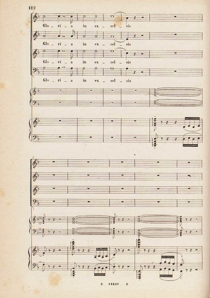 Messa solenne a quattro parti, soli e cori / Gioacchino Rossini ; riduzione per canto con accompagnamento di pianoforte ed harmonium ad libitum