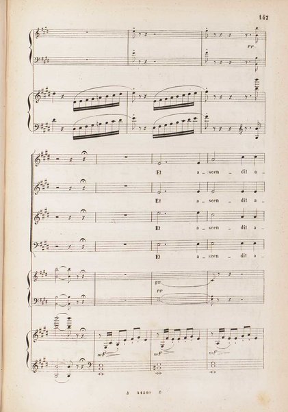 Messa solenne a quattro parti, soli e cori / Gioacchino Rossini ; riduzione per canto con accompagnamento di pianoforte ed harmonium ad libitum