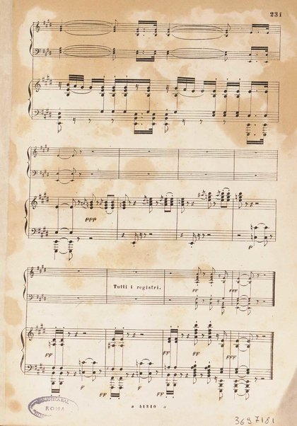 Messa solenne a quattro parti, soli e cori / Gioacchino Rossini ; riduzione per canto con accompagnamento di pianoforte ed harmonium ad libitum