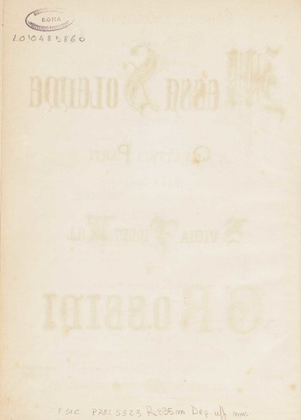 Messa solenne a quattro parti, soli e cori / Gioacchino Rossini ; riduzione per canto con accompagnamento di pianoforte ed harmonium ad libitum