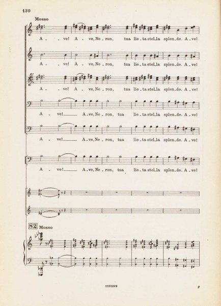 Nerone : tragedia in quattro atti / di Arrigo Boito ; riduzione per canto e pianoforte di Ferruccio Calusio