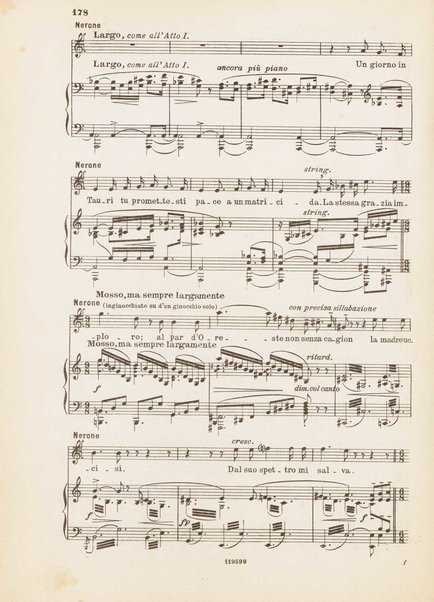 Nerone : tragedia in quattro atti / di Arrigo Boito ; riduzione per canto e pianoforte di Ferruccio Calusio