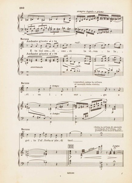 Nerone : tragedia in quattro atti / di Arrigo Boito ; riduzione per canto e pianoforte di Ferruccio Calusio