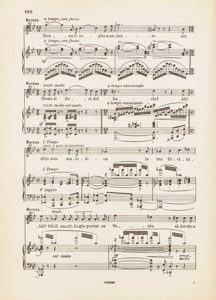 Nerone : tragedia in quattro atti / di Arrigo Boito ; riduzione per canto e pianoforte di Ferruccio Calusio