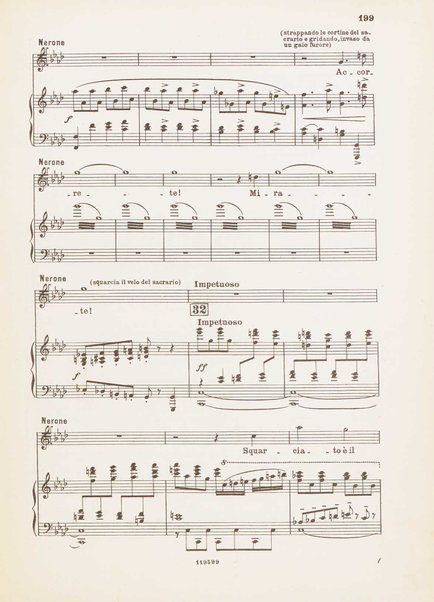 Nerone : tragedia in quattro atti / di Arrigo Boito ; riduzione per canto e pianoforte di Ferruccio Calusio