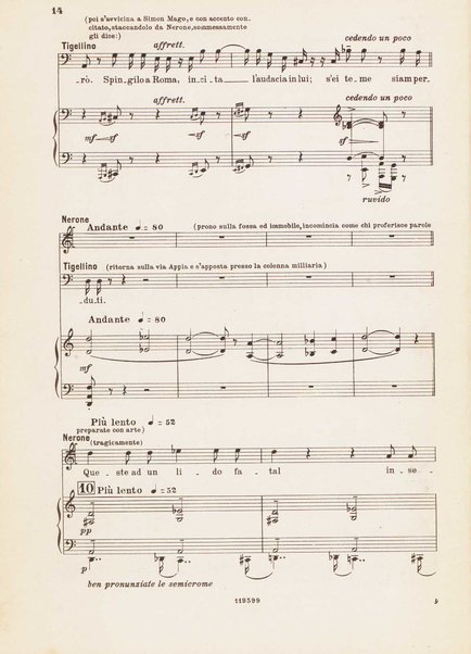 Nerone : tragedia in quattro atti / di Arrigo Boito ; riduzione per canto e pianoforte di Ferruccio Calusio