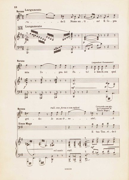 Nerone : tragedia in quattro atti / di Arrigo Boito ; riduzione per canto e pianoforte di Ferruccio Calusio