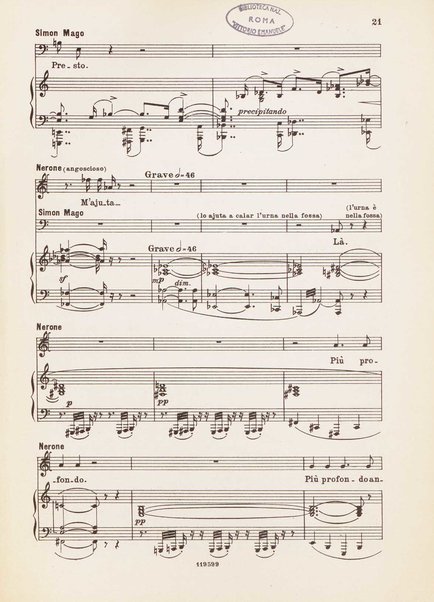 Nerone : tragedia in quattro atti / di Arrigo Boito ; riduzione per canto e pianoforte di Ferruccio Calusio