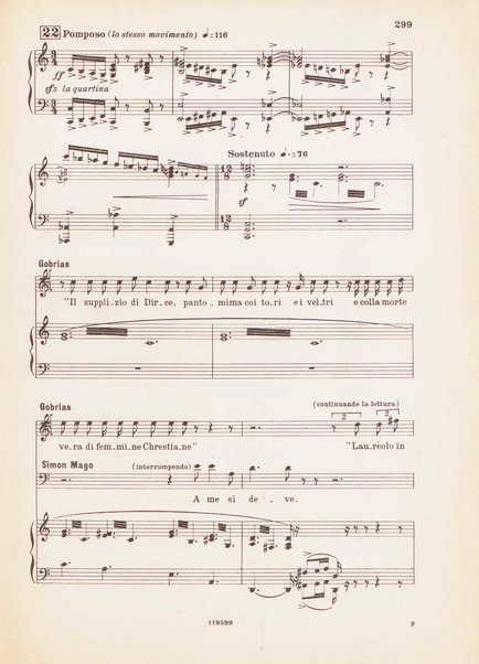 Nerone : tragedia in quattro atti / di Arrigo Boito ; riduzione per canto e pianoforte di Ferruccio Calusio