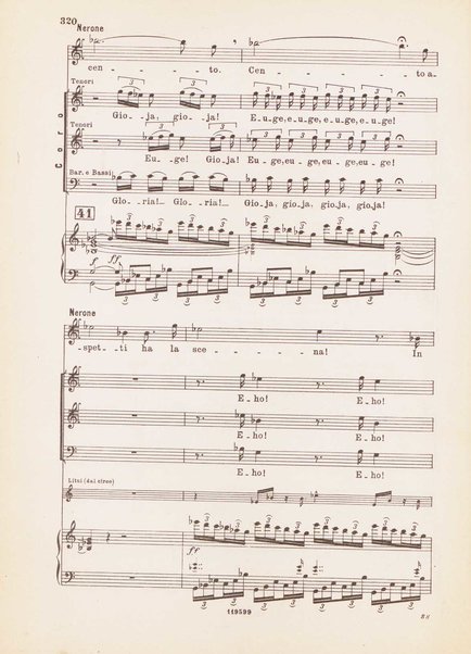 Nerone : tragedia in quattro atti / di Arrigo Boito ; riduzione per canto e pianoforte di Ferruccio Calusio