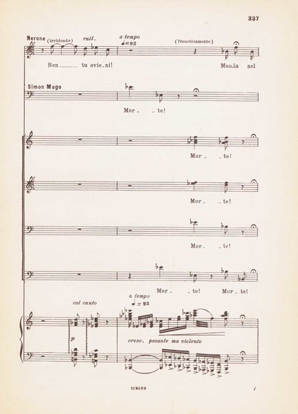 Nerone : tragedia in quattro atti / di Arrigo Boito ; riduzione per canto e pianoforte di Ferruccio Calusio