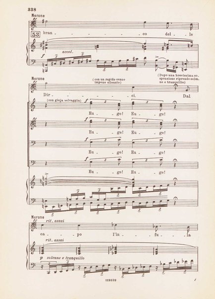 Nerone : tragedia in quattro atti / di Arrigo Boito ; riduzione per canto e pianoforte di Ferruccio Calusio