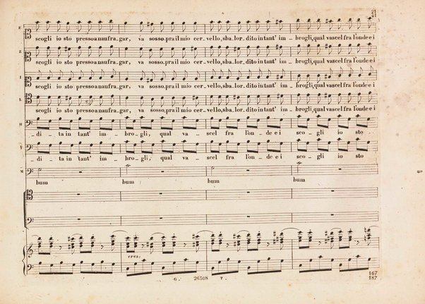 L' italiana in Algeri / melodramma giocoso in due atti di Angelo Anelli ; posto in musica da Gioachino Rossini ; riduzione per canto con accomp. di pianoforte di Luigi Truzzi