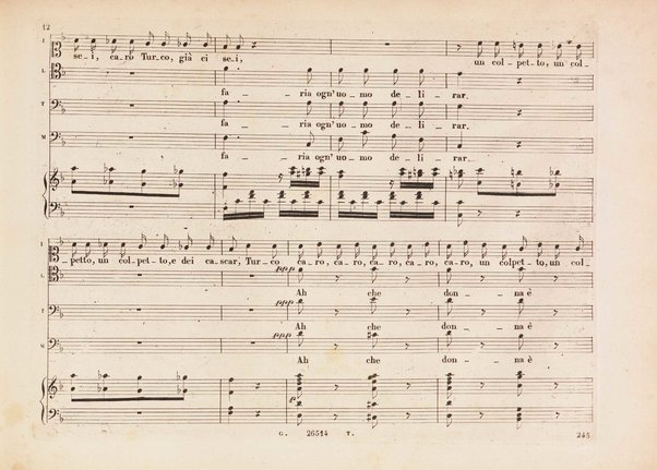 L' italiana in Algeri / melodramma giocoso in due atti di Angelo Anelli ; posto in musica da Gioachino Rossini ; riduzione per canto con accomp. di pianoforte di Luigi Truzzi