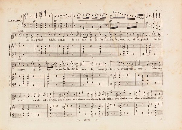 L' italiana in Algeri / melodramma giocoso in due atti di Angelo Anelli ; posto in musica da Gioachino Rossini ; riduzione per canto con accomp. di pianoforte di Luigi Truzzi