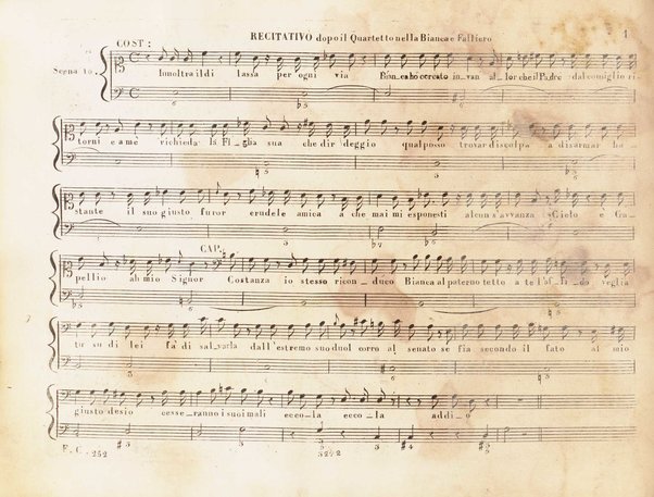 Bianca e Falliero o sia Il consiglio dei tre / composta per l'I.R. Teatro alla Scala dal celebre Rossini