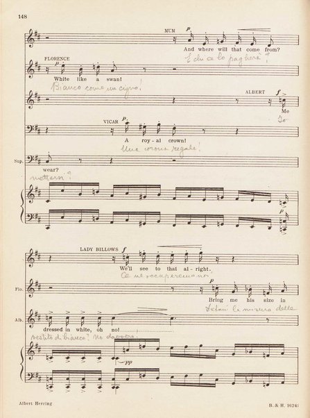 Albert Herring : a comic opera in three acts / Libretto freely adapted from a short story of Guy de Maupassant by Eric Crozier ; music by Benjamin Britten, op. 39