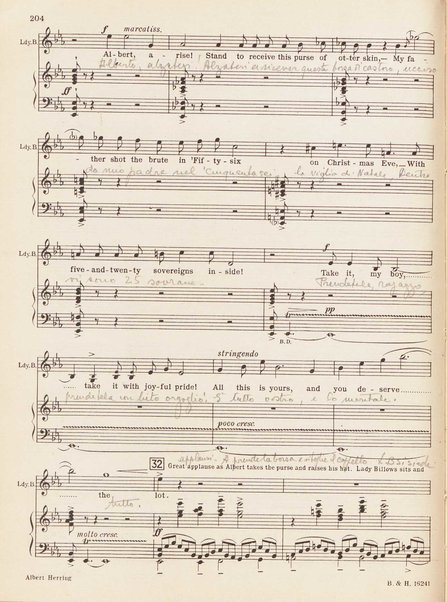 Albert Herring : a comic opera in three acts / Libretto freely adapted from a short story of Guy de Maupassant by Eric Crozier ; music by Benjamin Britten, op. 39