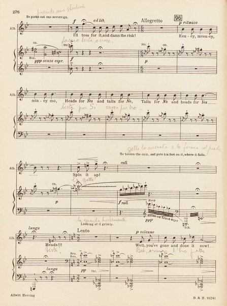 Albert Herring : a comic opera in three acts / Libretto freely adapted from a short story of Guy de Maupassant by Eric Crozier ; music by Benjamin Britten, op. 39