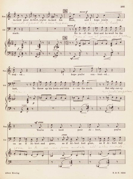 Albert Herring : a comic opera in three acts / Libretto freely adapted from a short story of Guy de Maupassant by Eric Crozier ; music by Benjamin Britten, op. 39