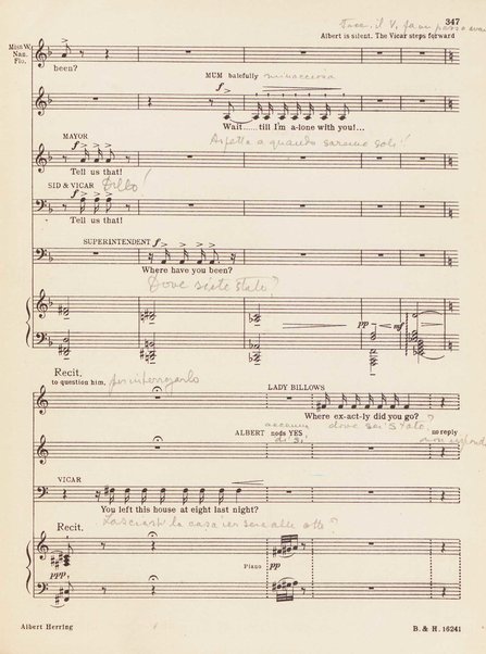 Albert Herring : a comic opera in three acts / Libretto freely adapted from a short story of Guy de Maupassant by Eric Crozier ; music by Benjamin Britten, op. 39